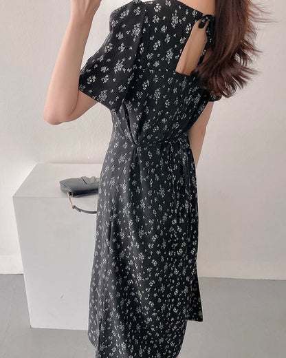 Floral Square Neck Dress