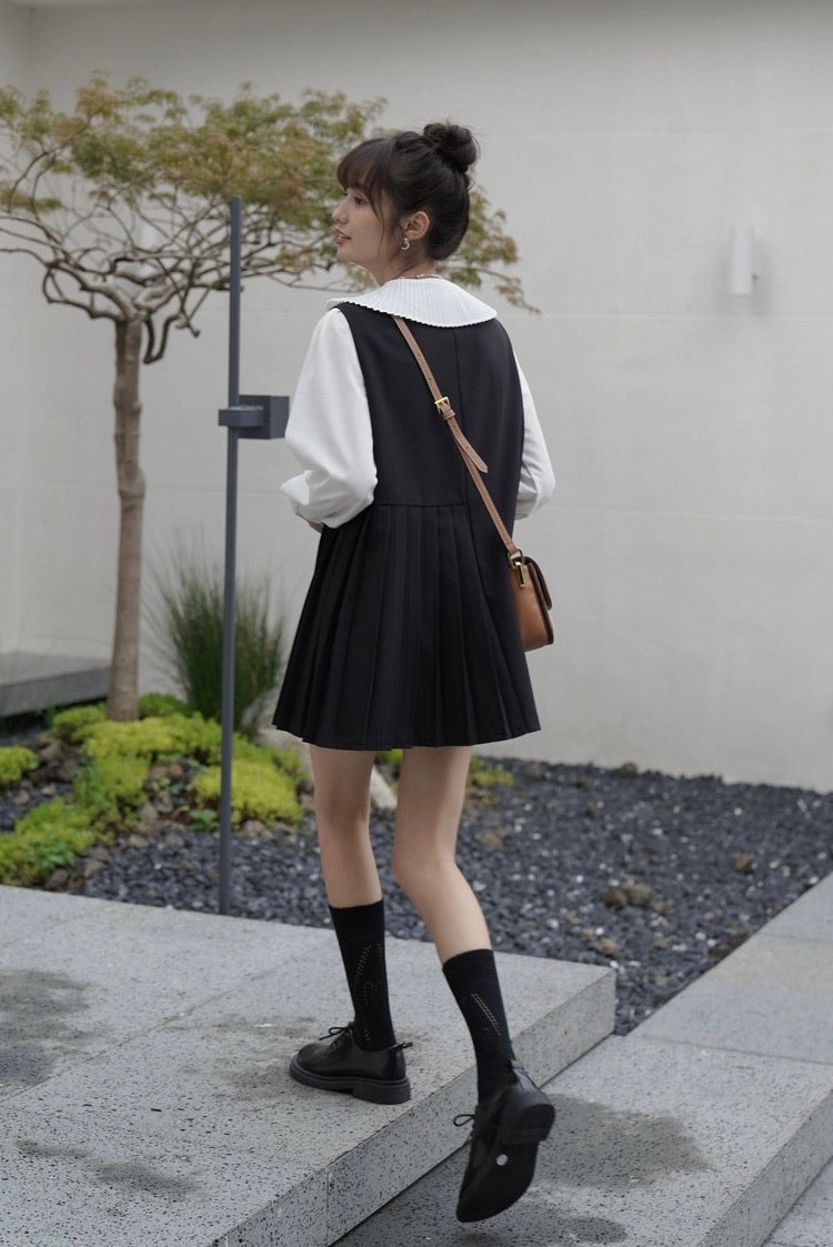 風琴領恤衫套裝裙