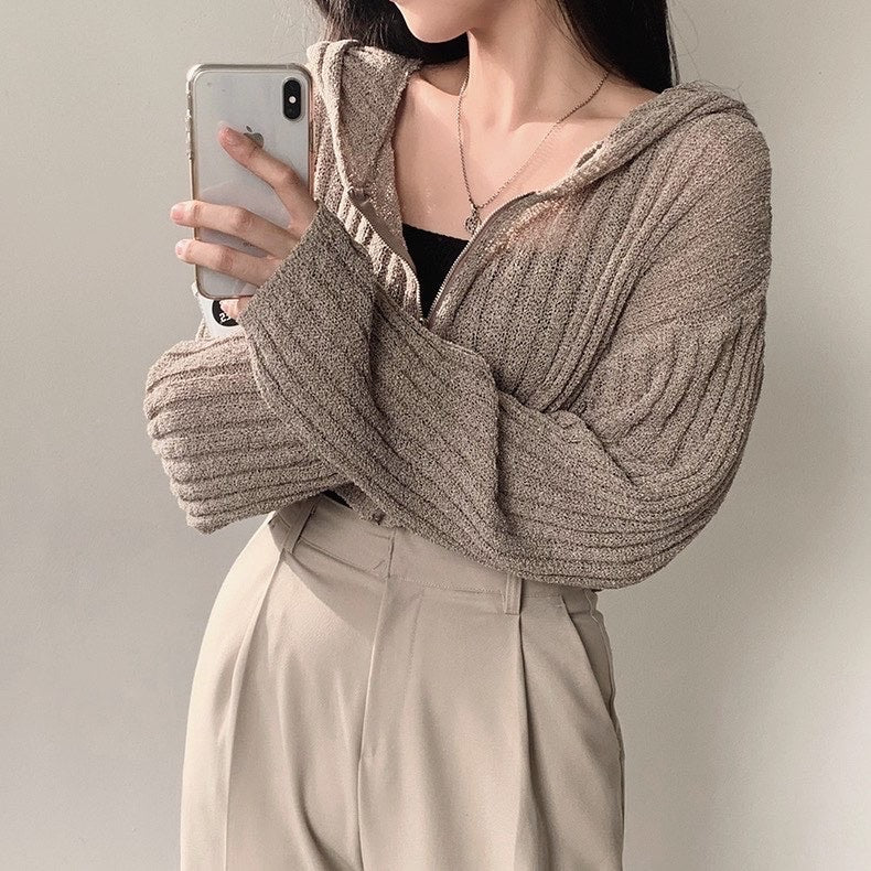 ショートジップアップニットジャケット