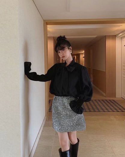 Bow Tie Long Sleeve Shirt