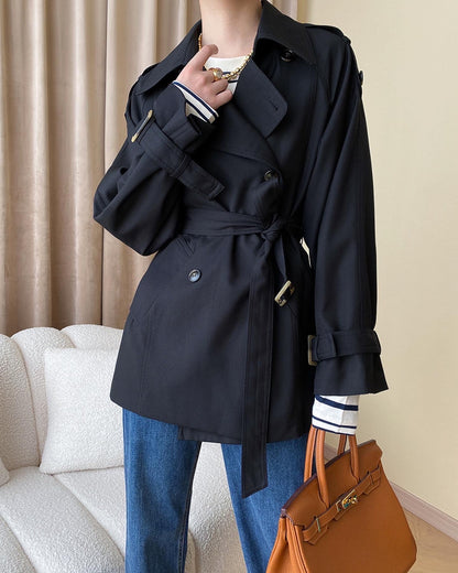 ダブルボタンベルトトレンチコート