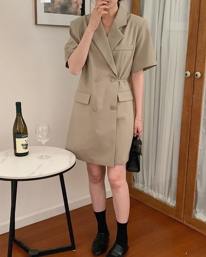 Tie Belt Blazer Dress