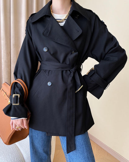 ダブルボタンベルトトレンチコート