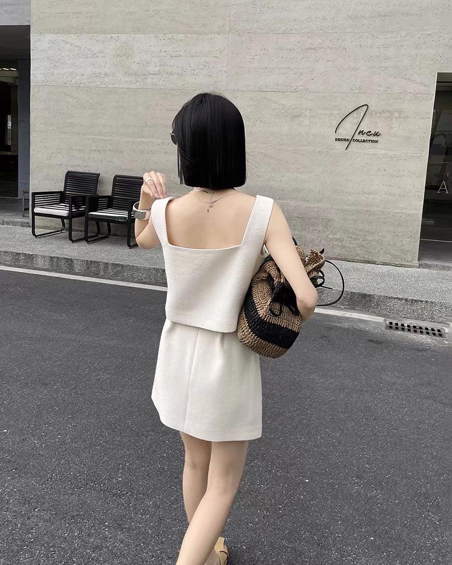 Cropped Tank Top and Mini Skirt Set