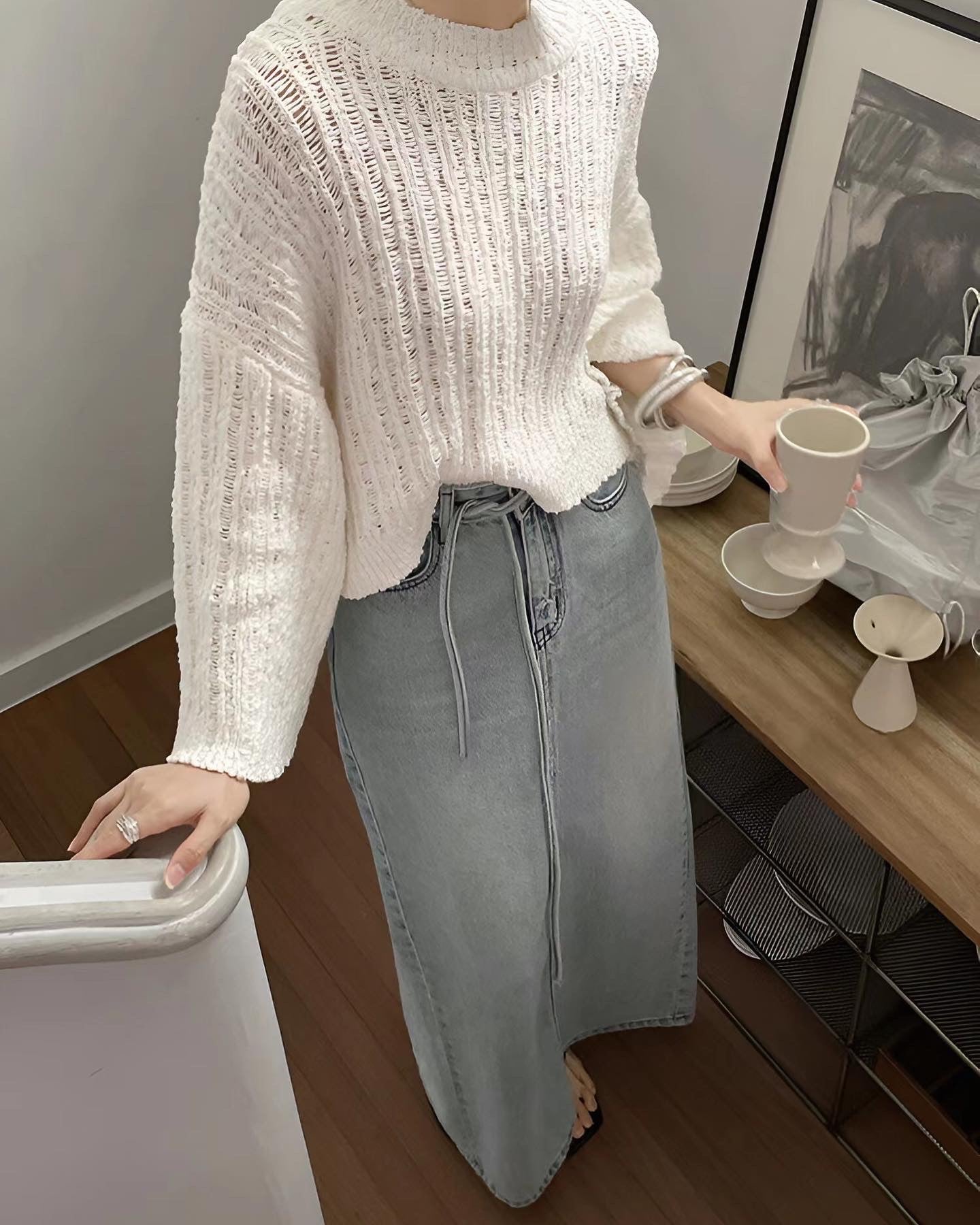 Bell Sleeve Knit Top