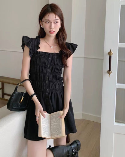 法式花邊收腰仙女裙