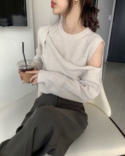 オフショルダーフェイクレイヤードトップ