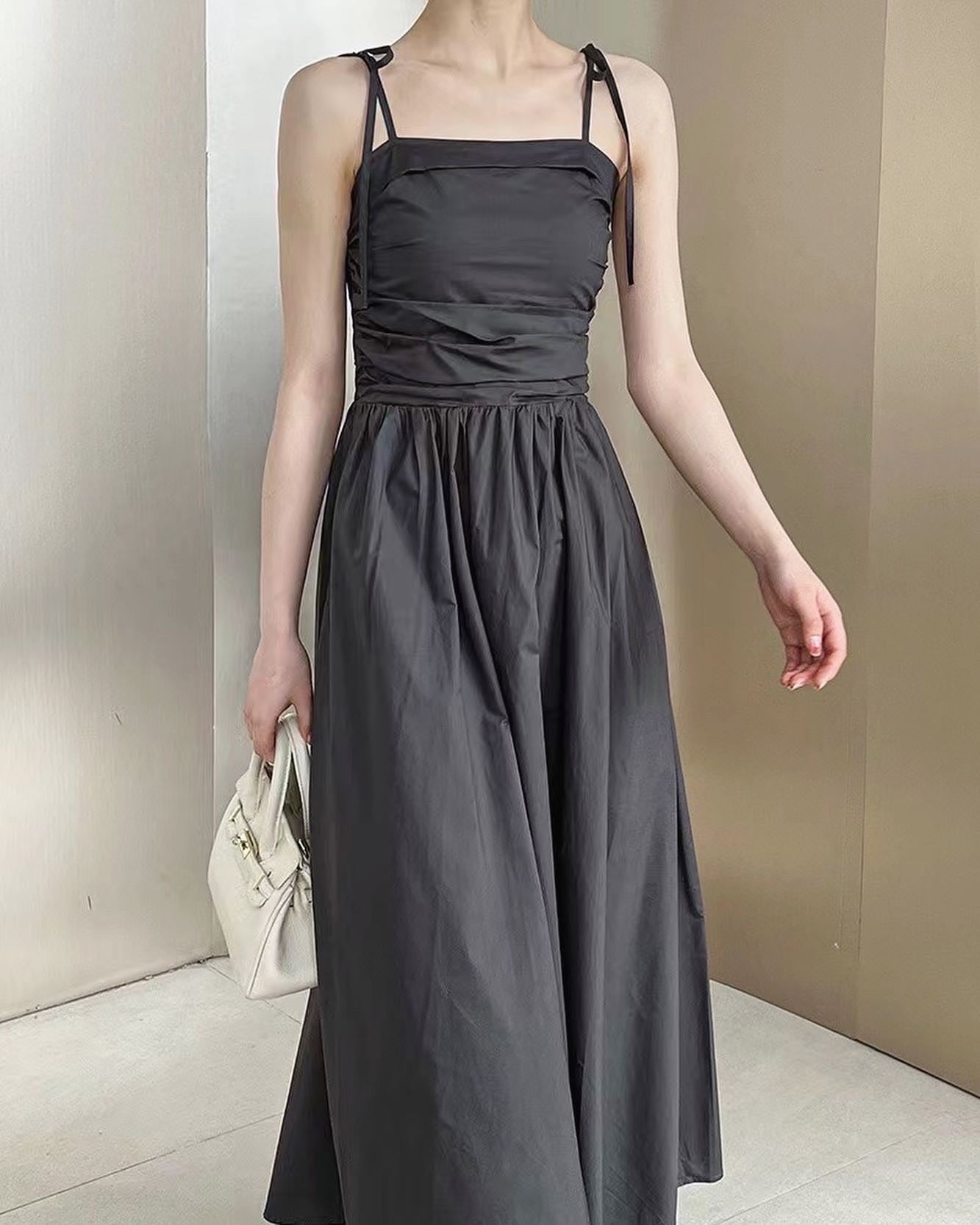 Pleated Suspender Dress