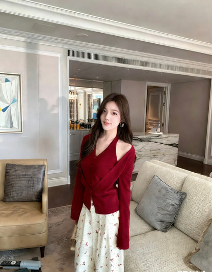 小精致假兩件背心針織小衫