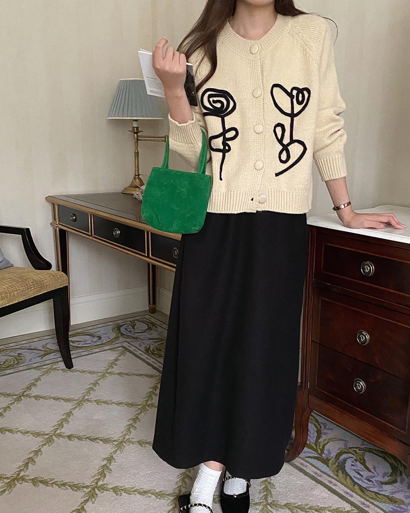 刺繍花花ジャケット