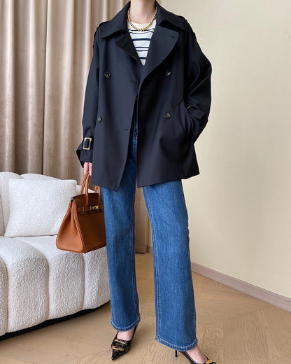 ダブルボタンベルトトレンチコート