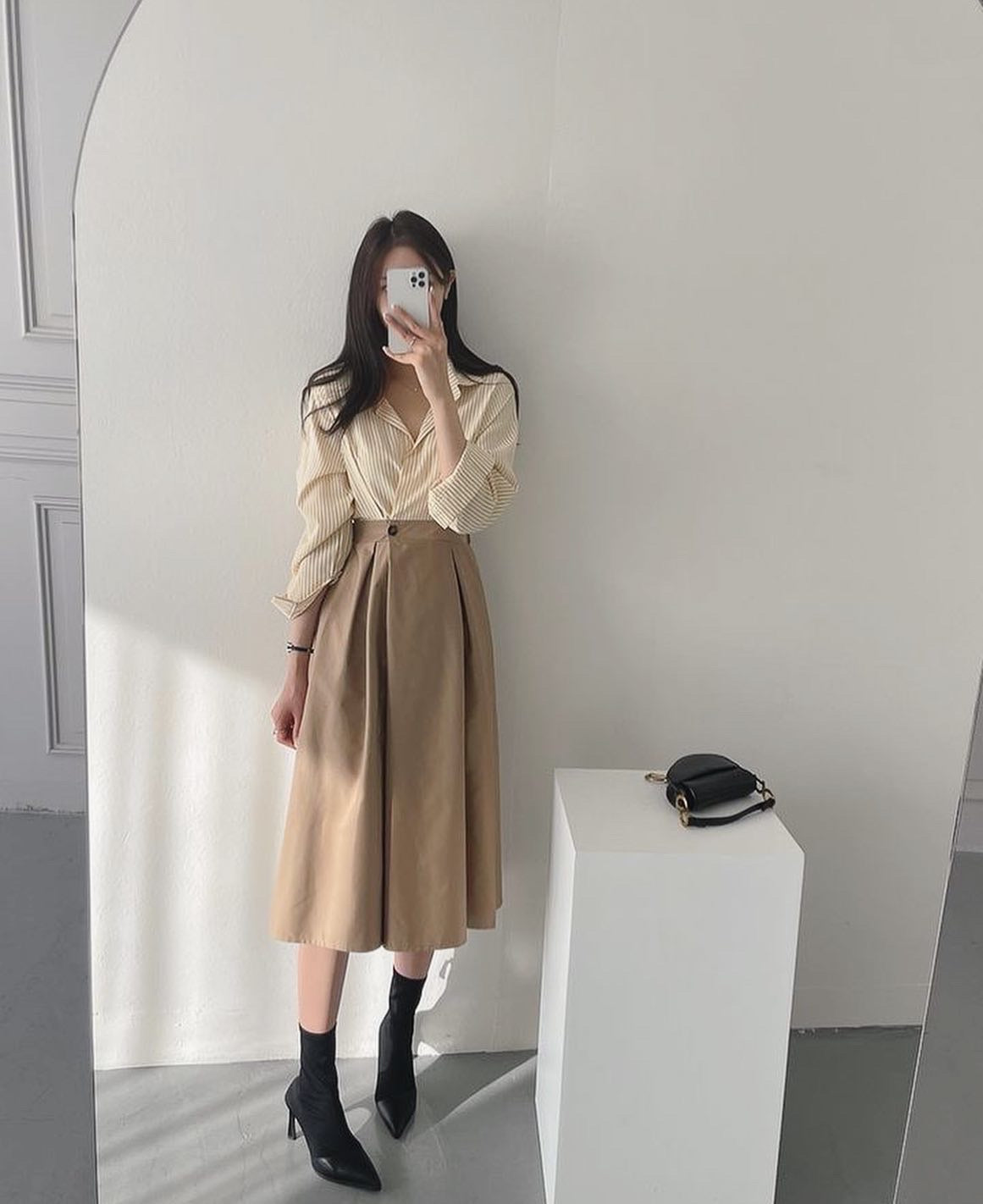 法式修腰恤衫連身裙