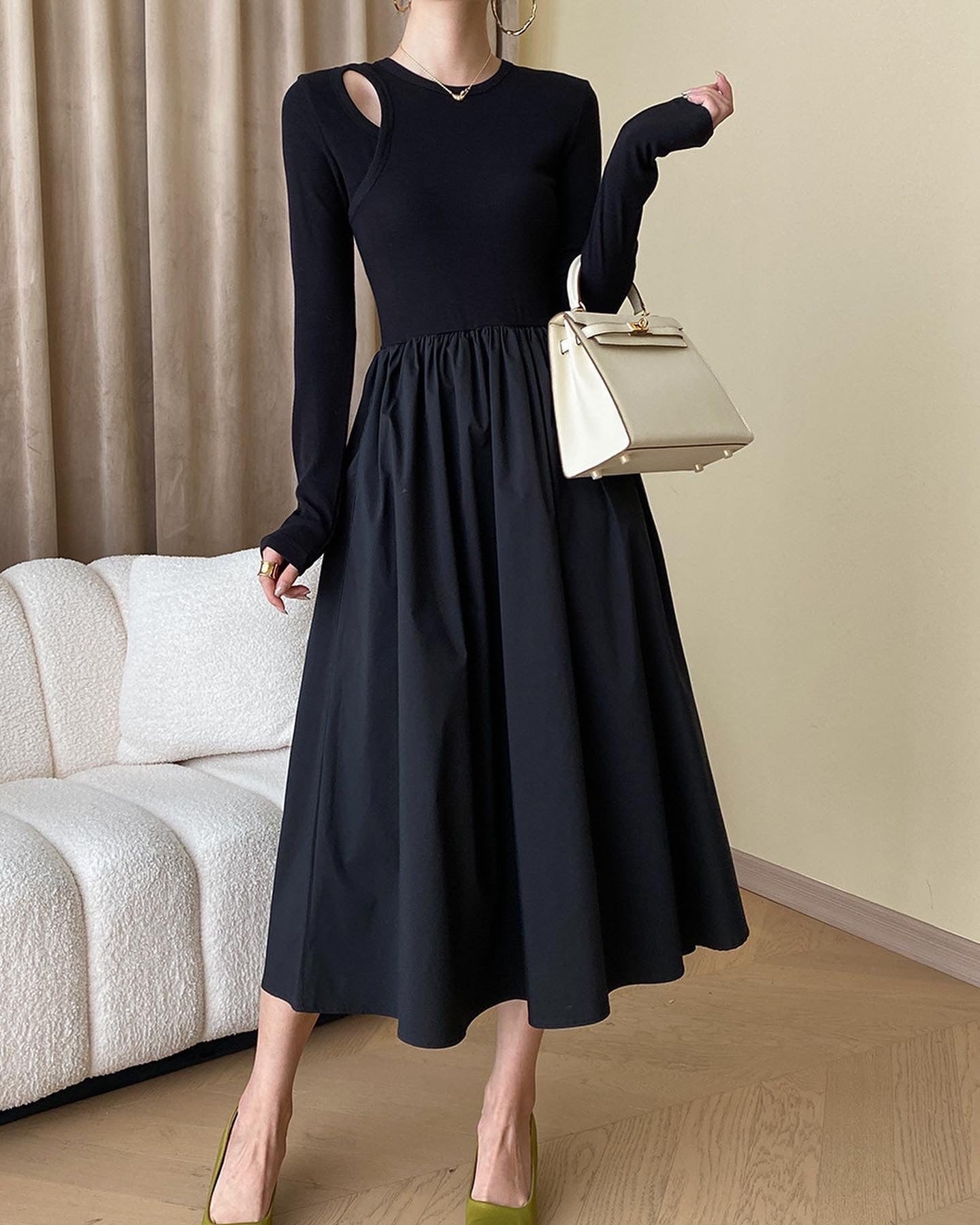 法式鏤空連身裙