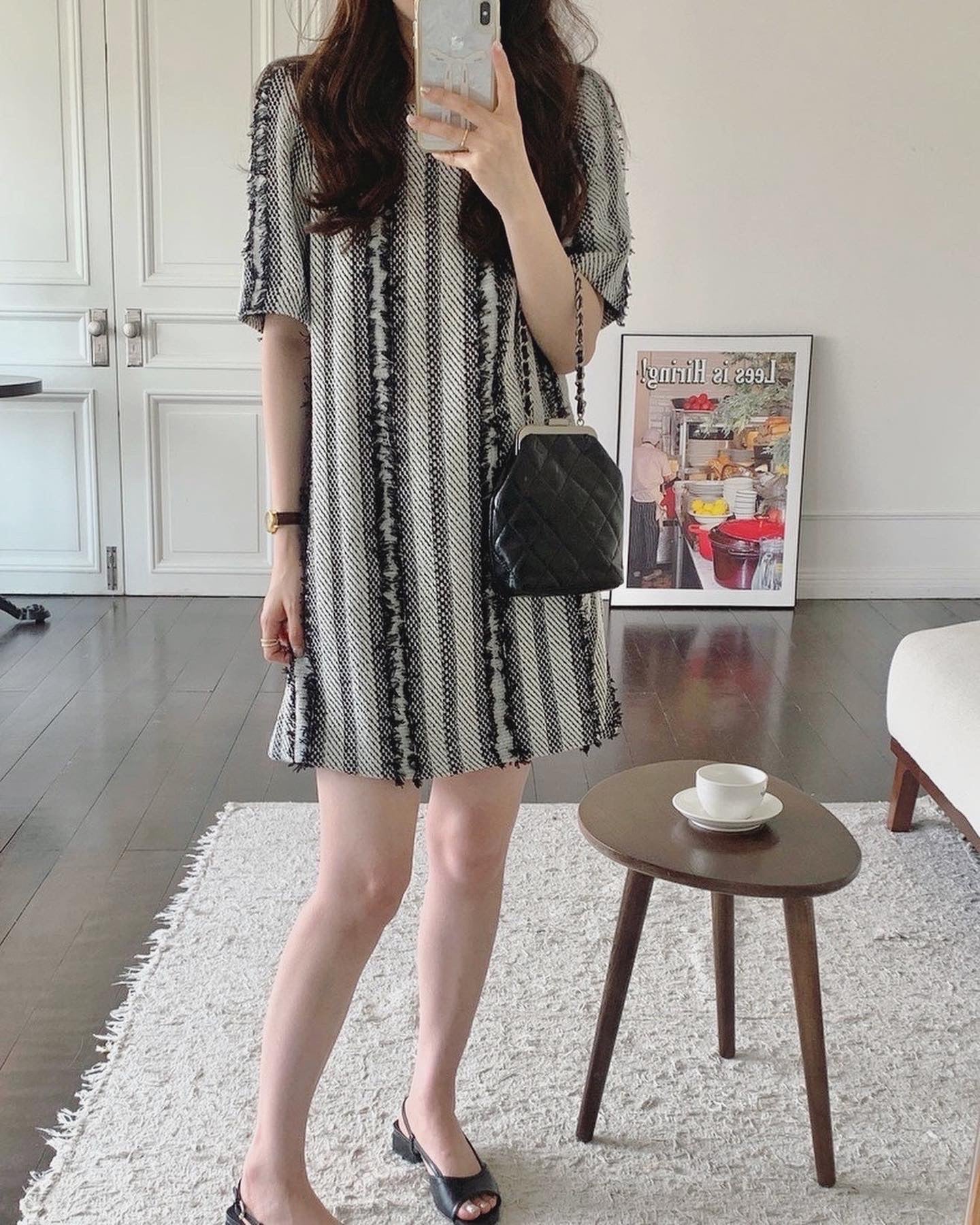 Short-sleeved Fringe Dress