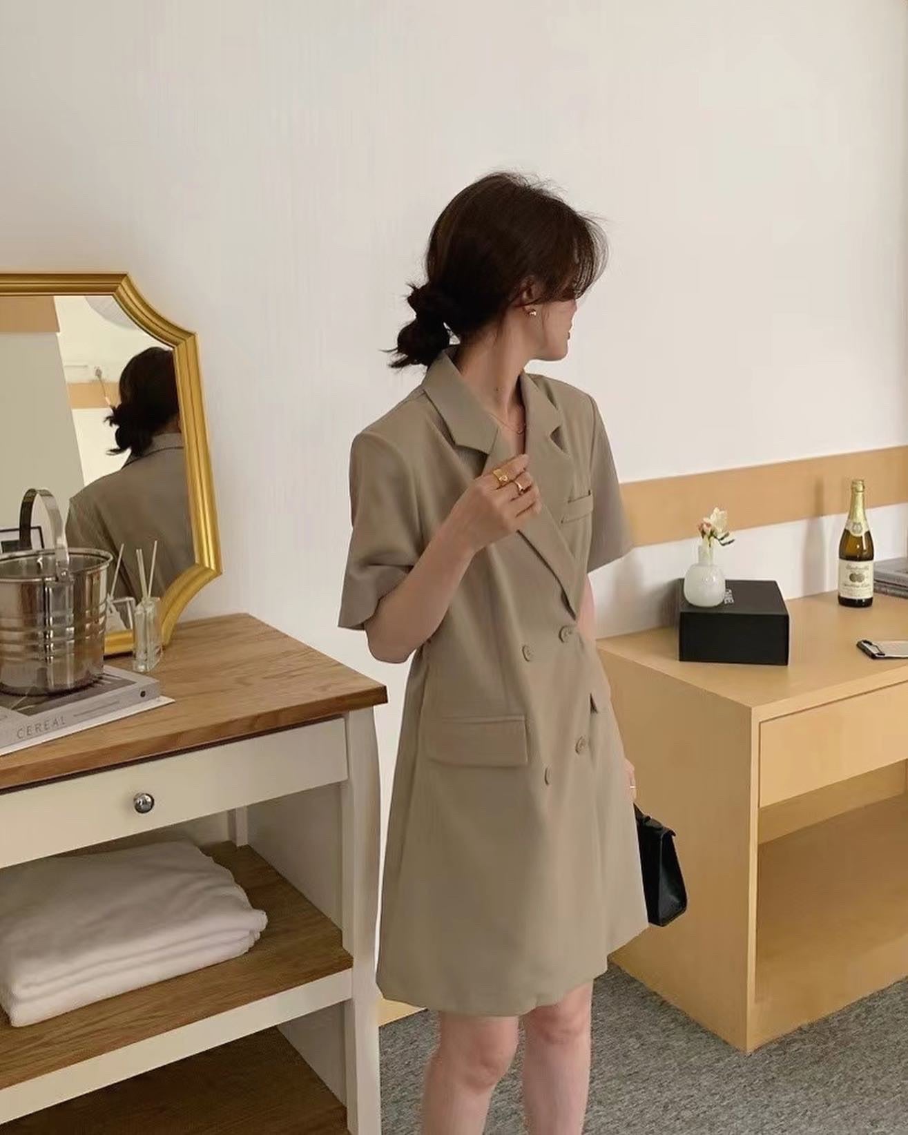 Tie Belt Blazer Dress