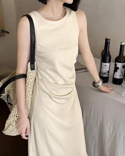 皺摺背心長裙