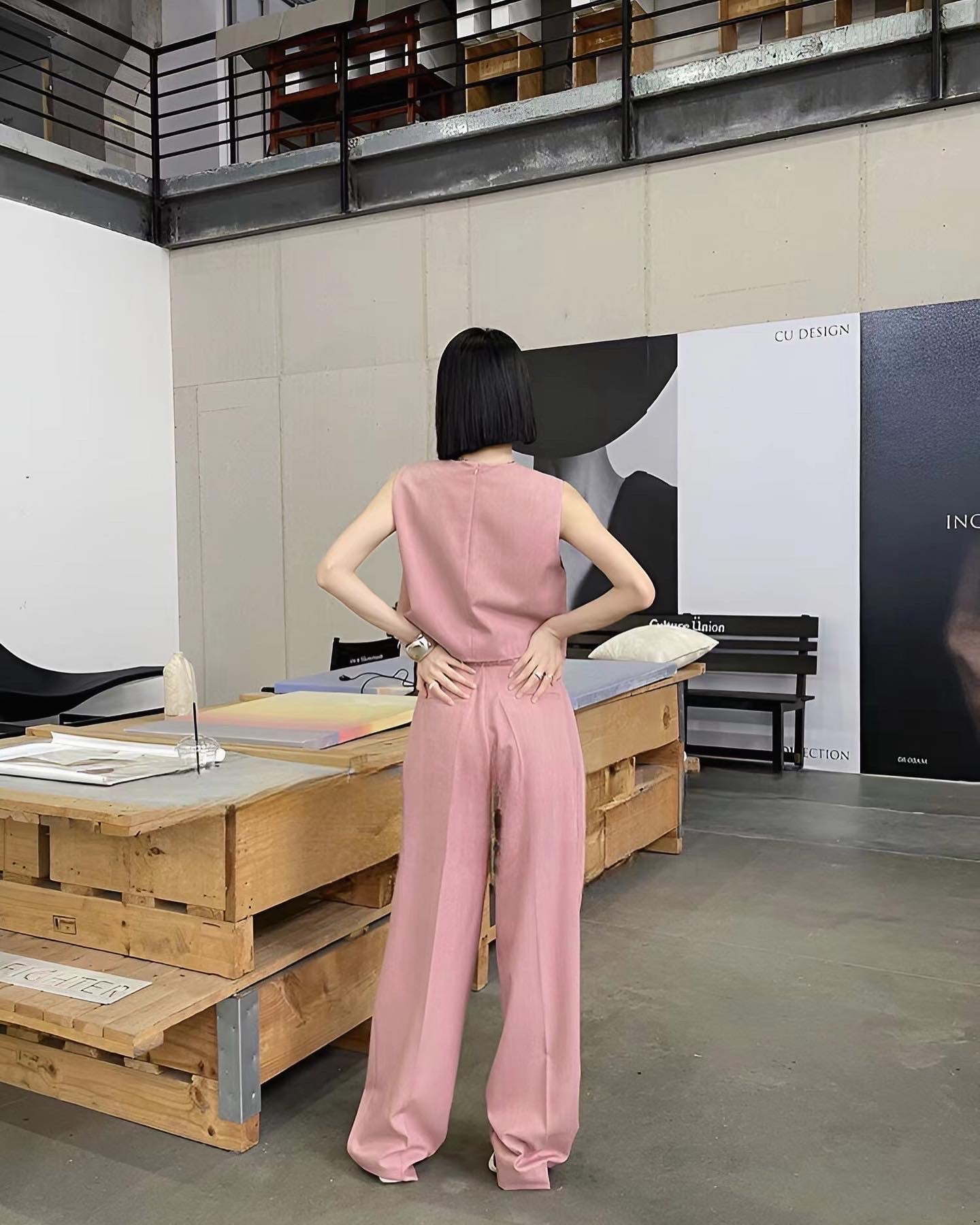 Solid Color Tank Top Casual Set