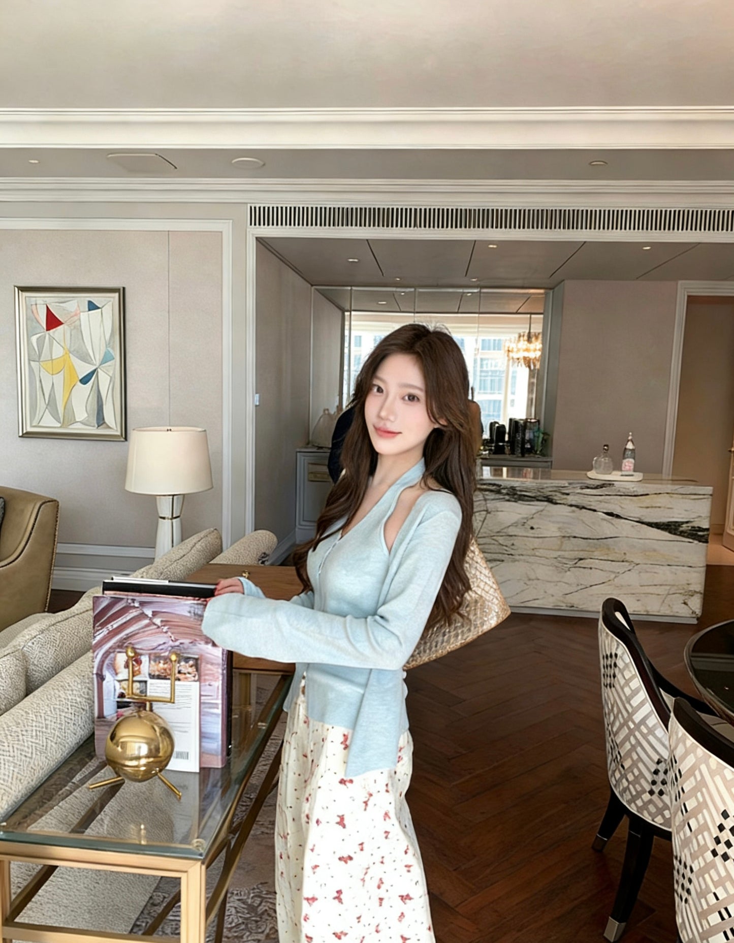 小精致假兩件背心針織小衫