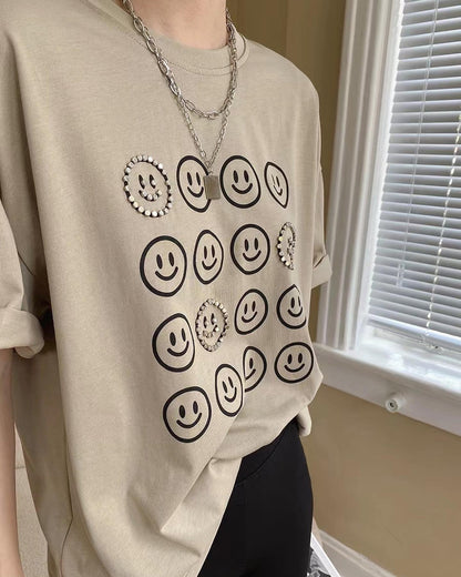 Beaded Smiley Face T-Shirt