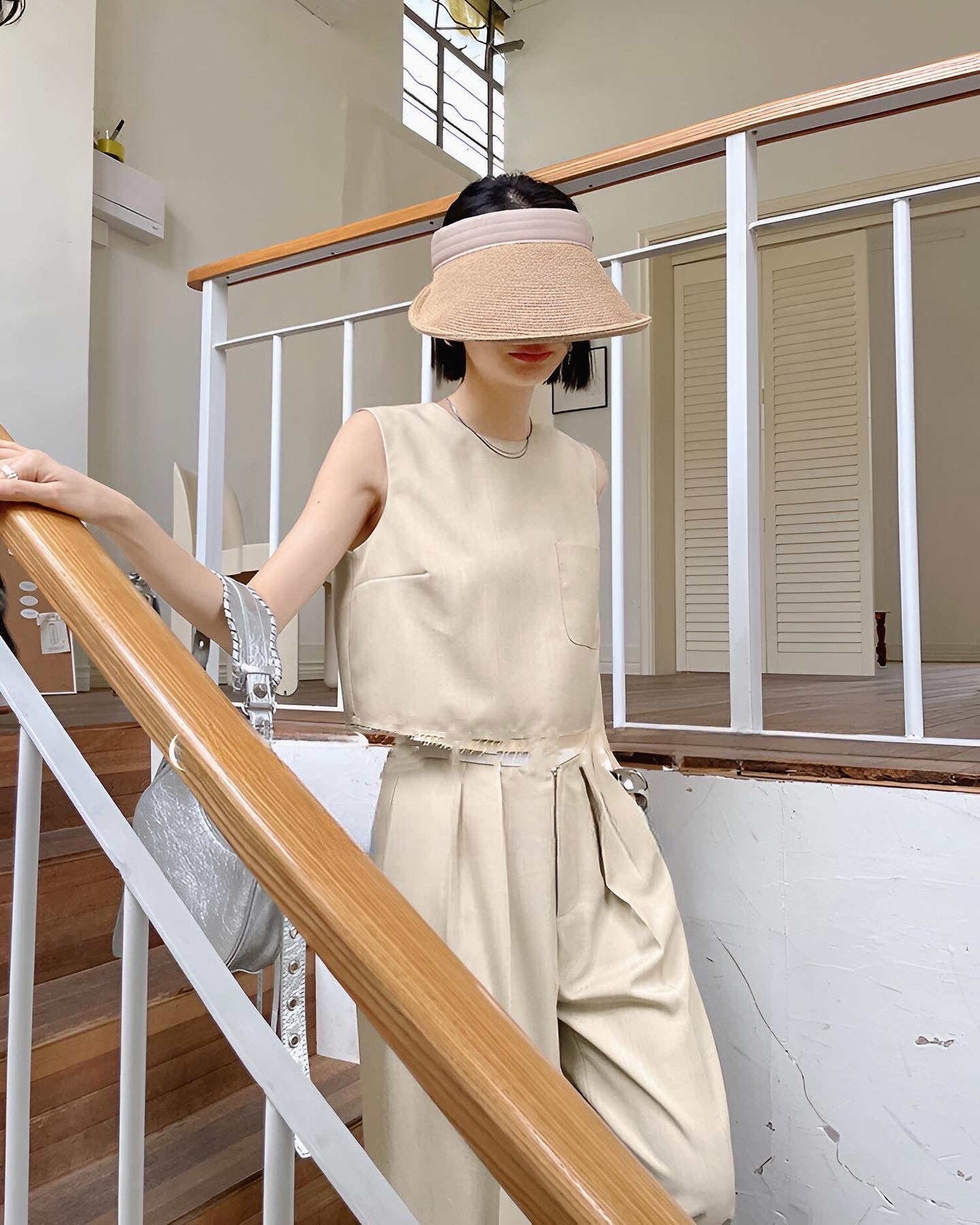 Solid Color Tank Top Casual Set