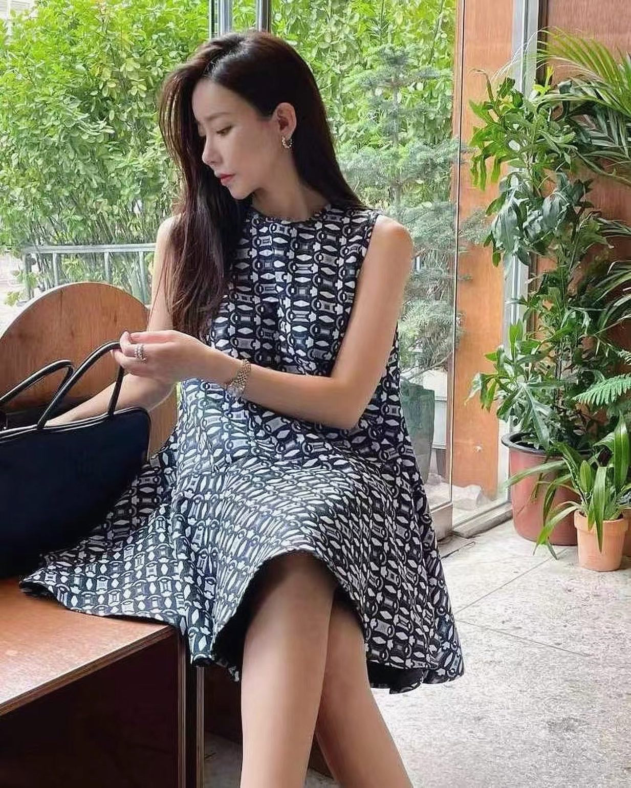 復古荷葉邊大擺裙