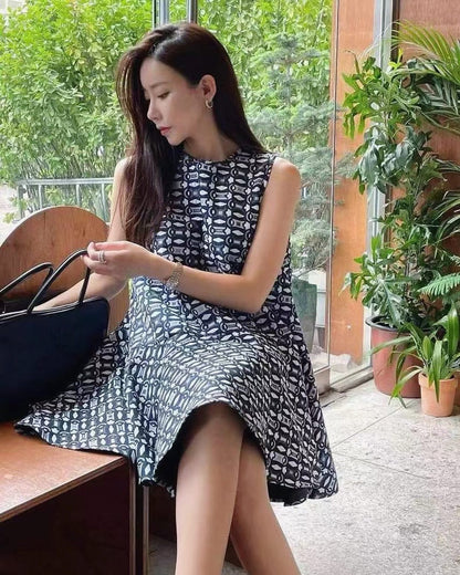 復古荷葉邊大擺裙