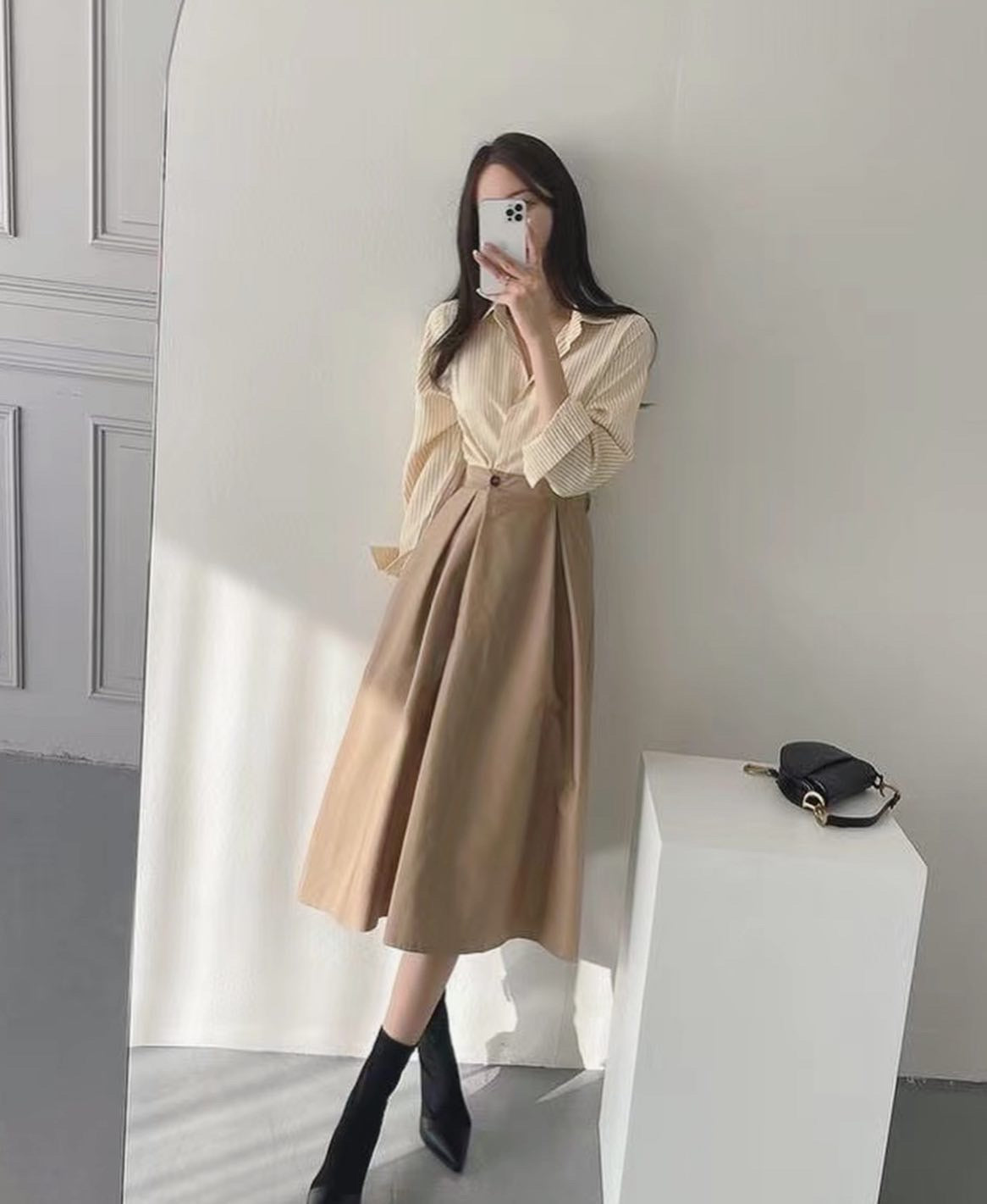 法式修腰恤衫連身裙