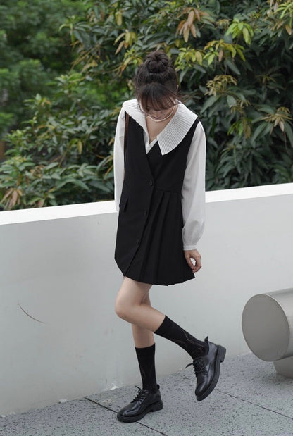 風琴領恤衫套裝裙