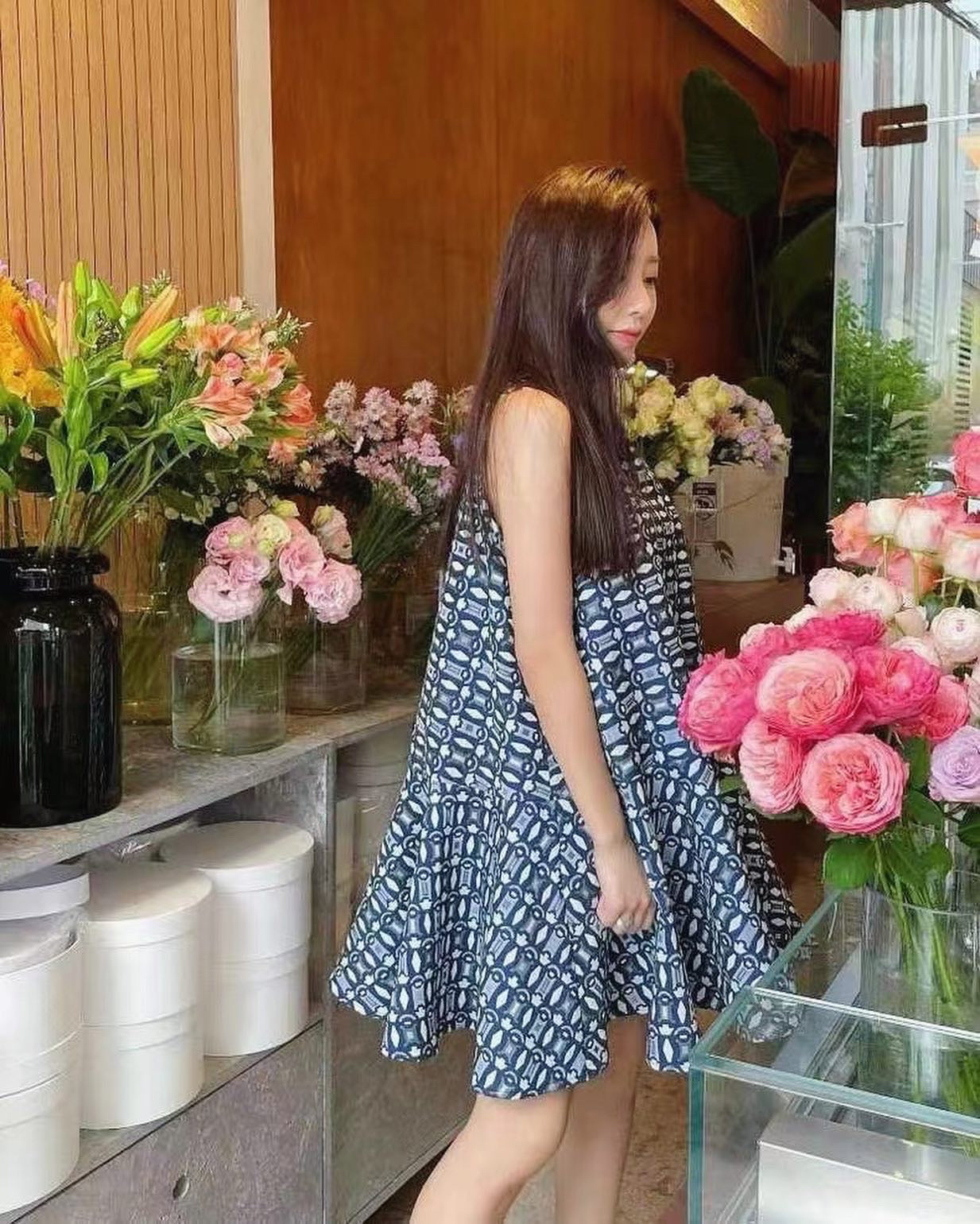 復古荷葉邊大擺裙