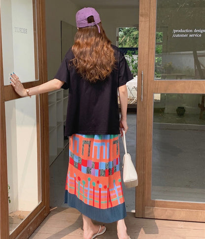 多彩形狀半截裙