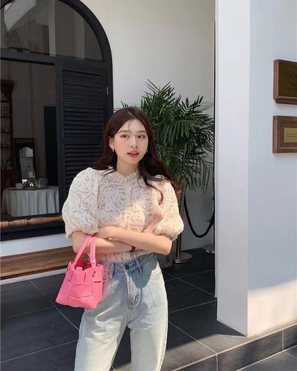 Puff Sleeve Lace Top
