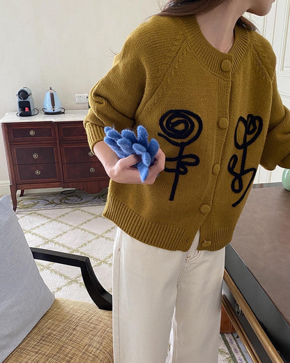 刺繍花花ジャケット