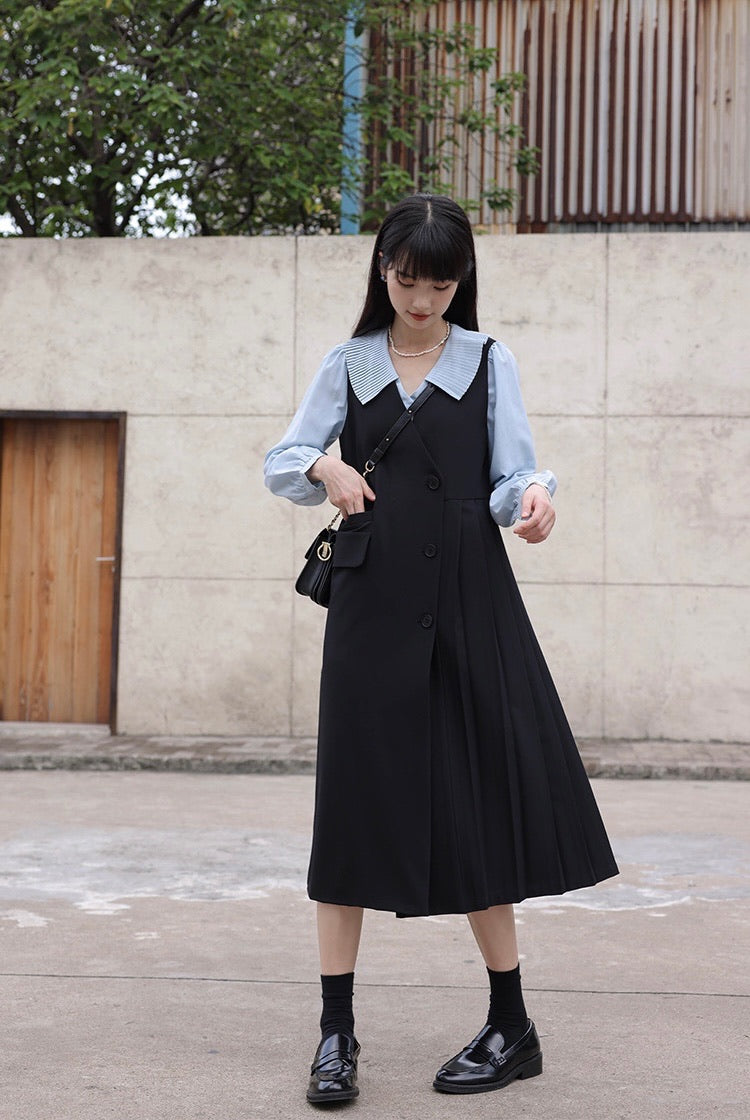 風琴領恤衫套裝裙