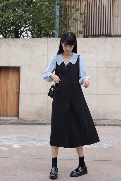 風琴領恤衫套裝裙