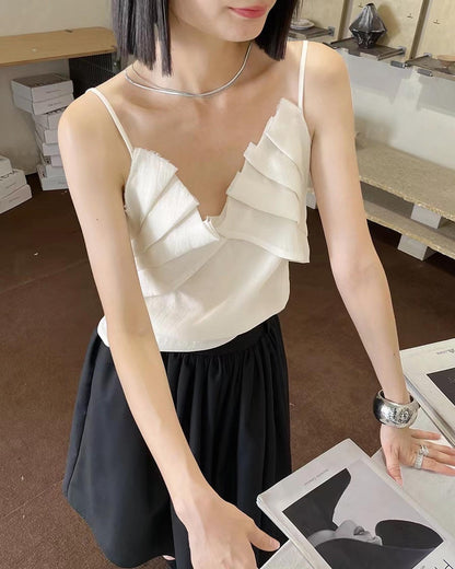 荷葉邊吊帶背心