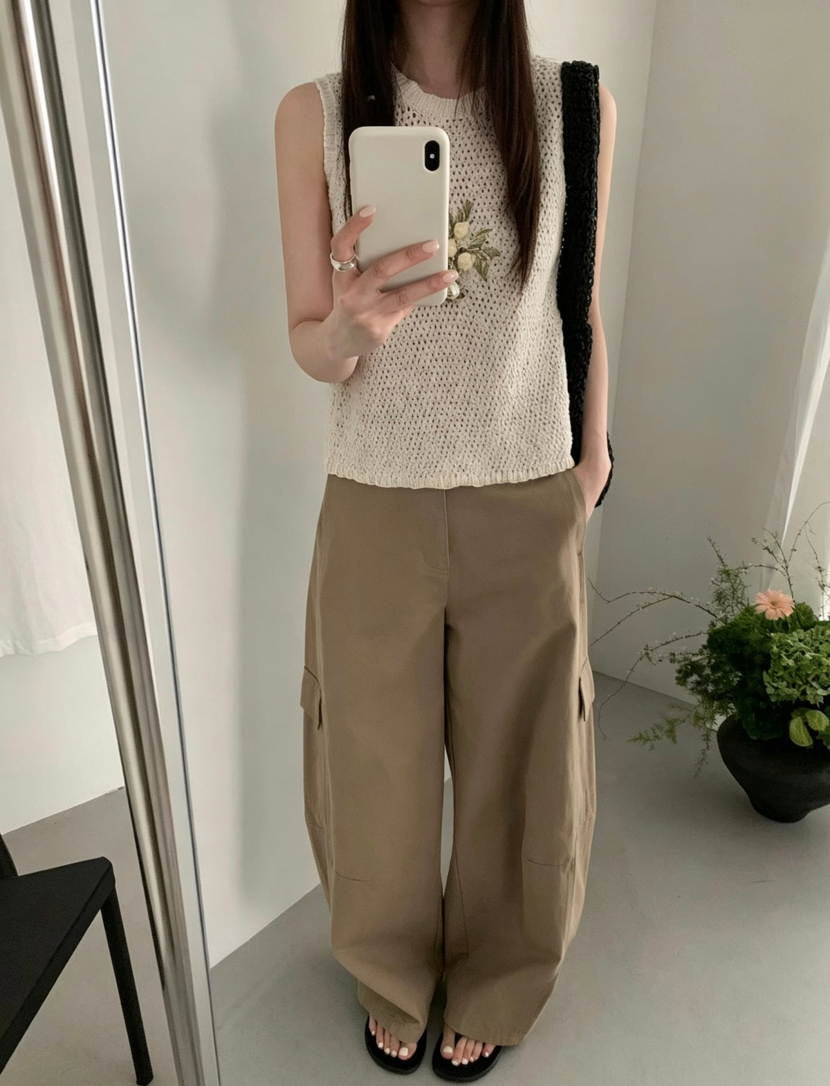 Macaron Floral Knit Vest
