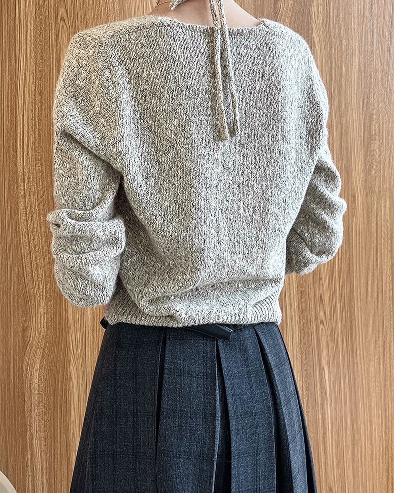 ハイネックフェイクレイヤードニットトップ