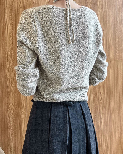 ハイネックフェイクレイヤードニットトップ