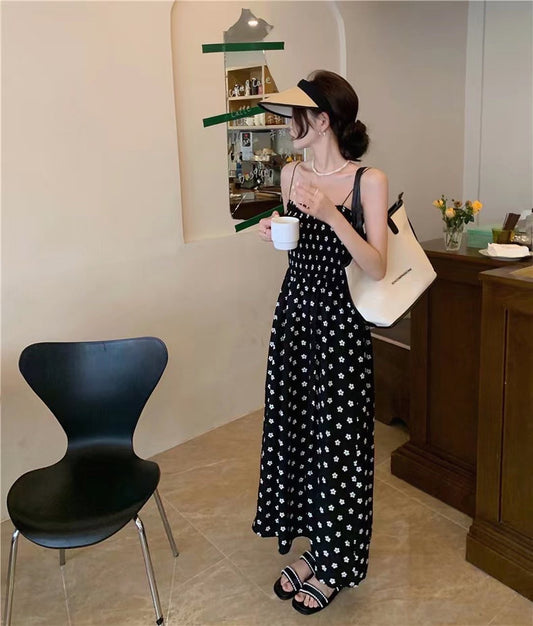 Floral Waist-Tie A-Line Slip Dress