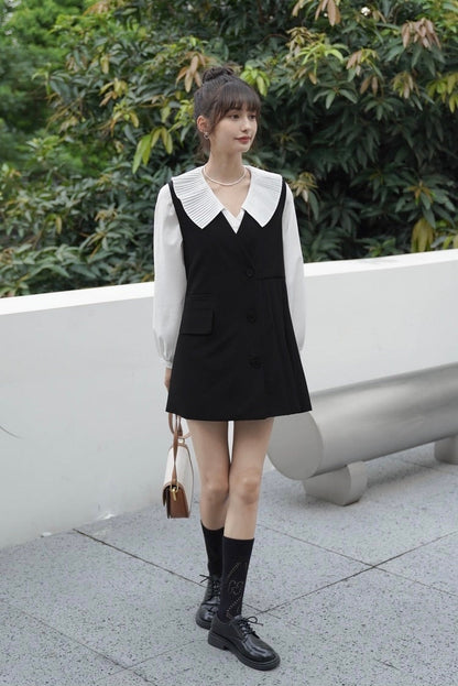 風琴領恤衫套裝裙