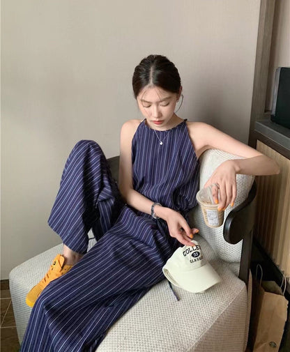 背心高腰闊腿褲套裝