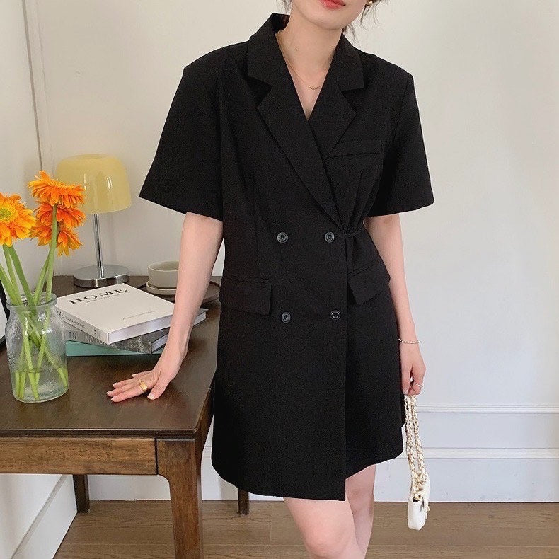 Tie Belt Blazer Dress