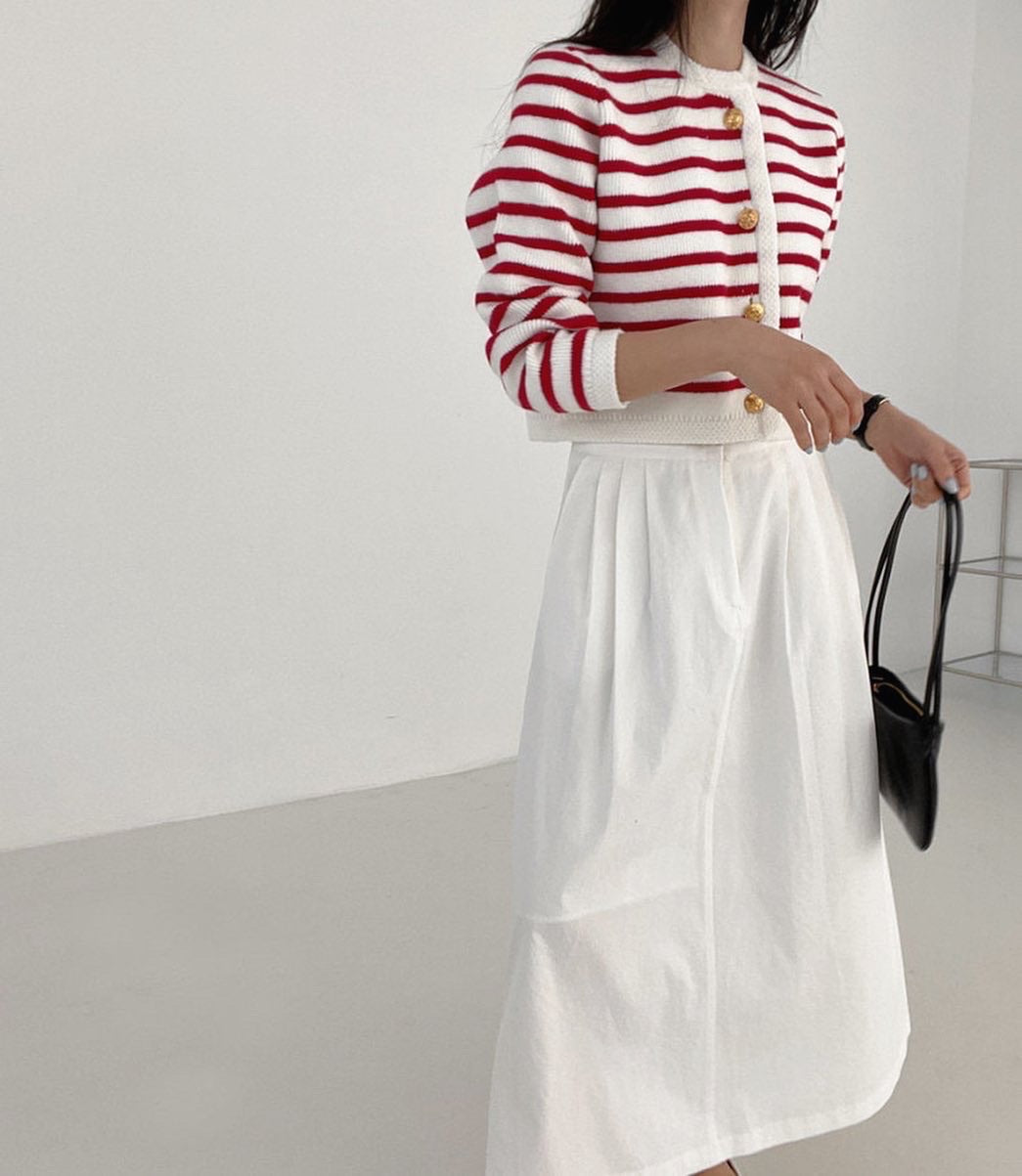 ボーダーニットカーディガン