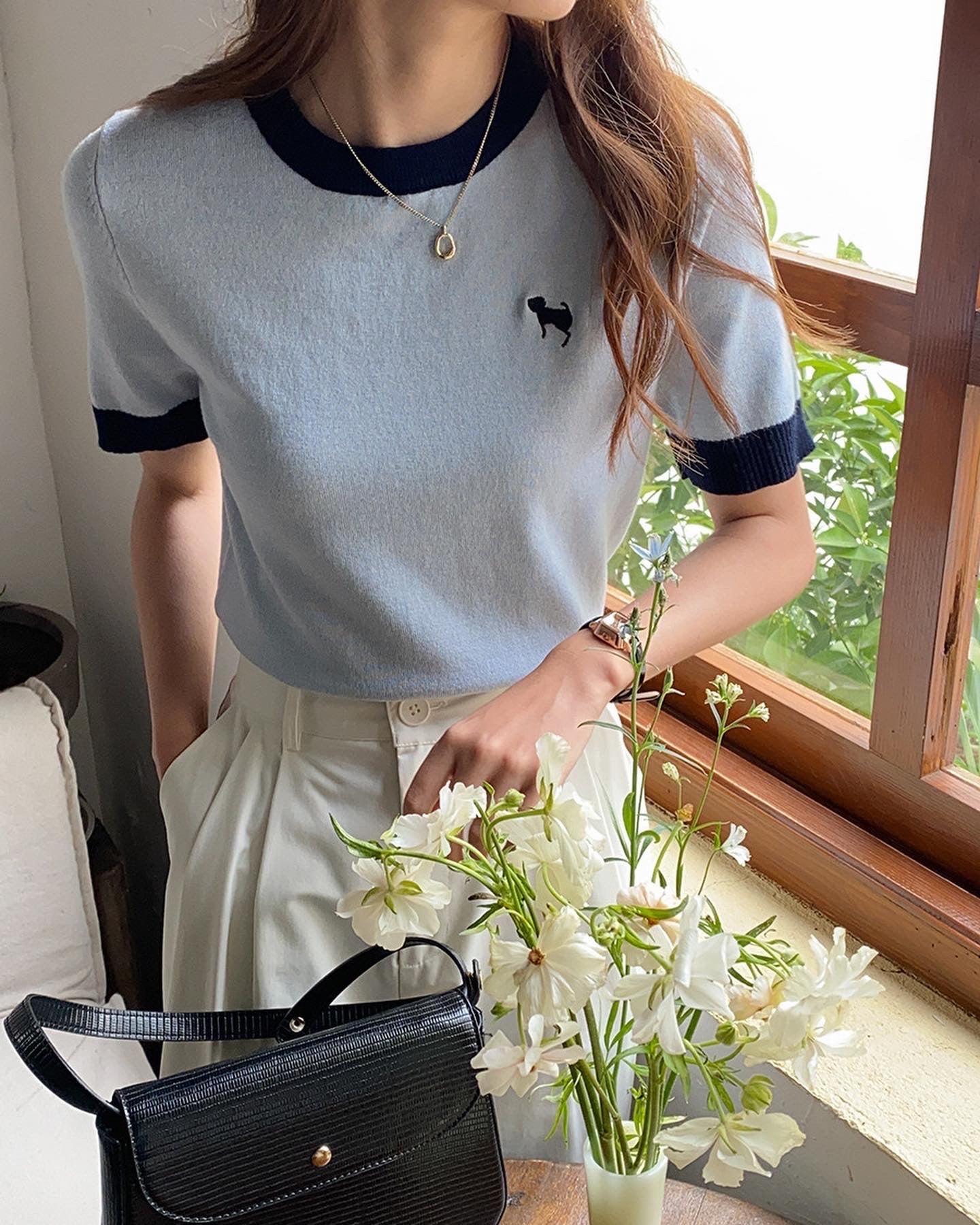 子犬ニットTシャツ