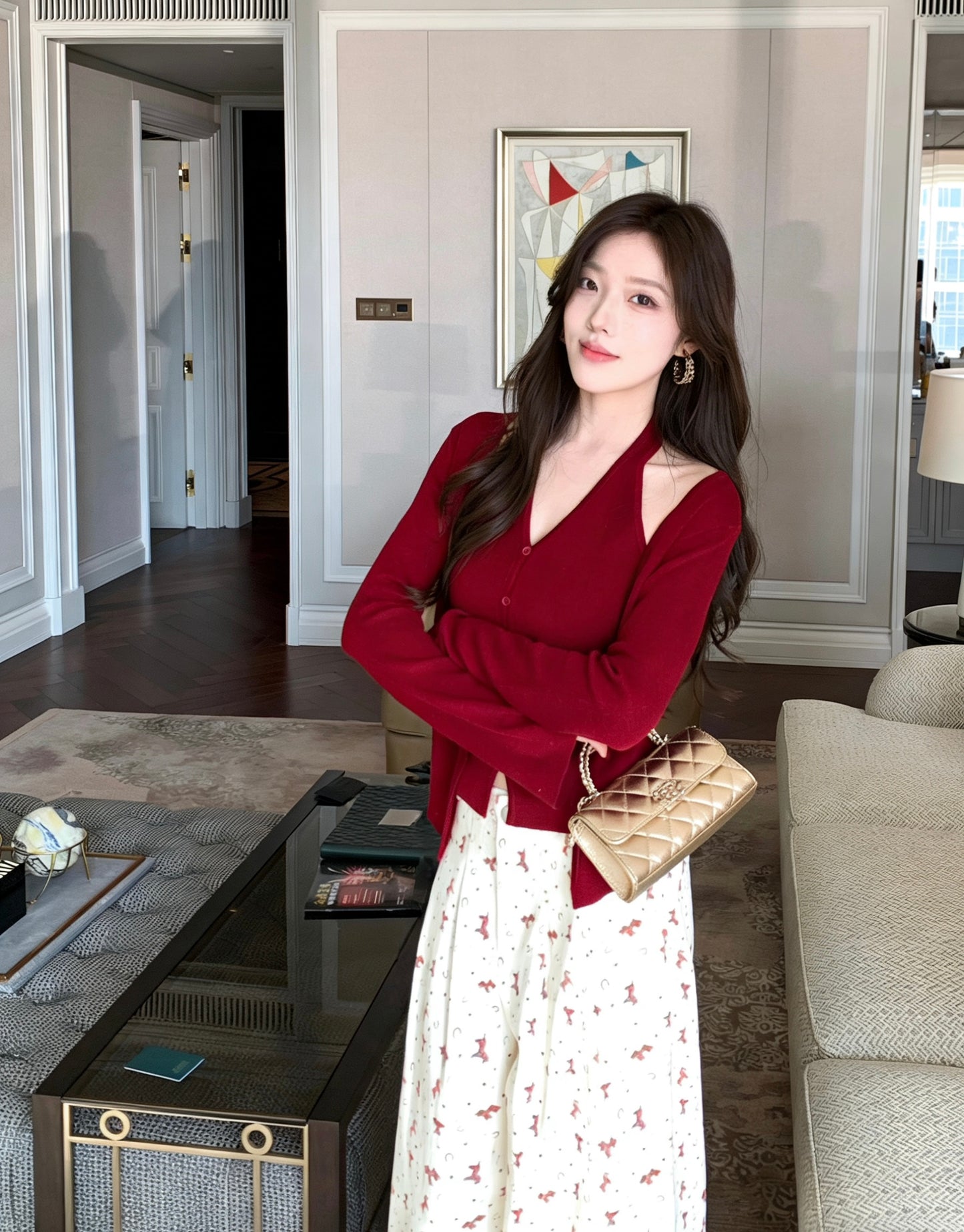 小精致假兩件背心針織小衫