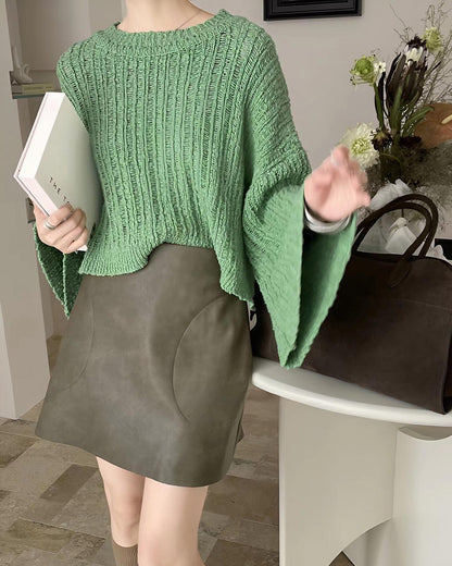 Bell Sleeve Knit Top
