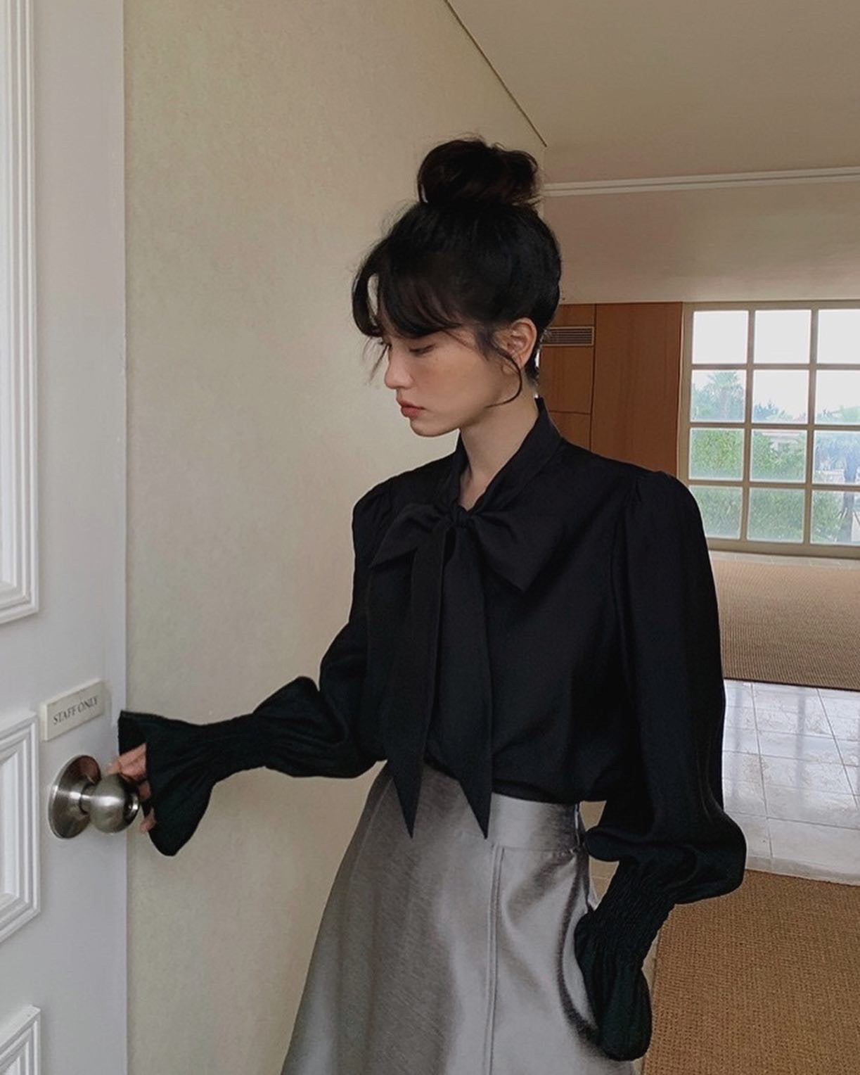 Bow Tie Long Sleeve Shirt