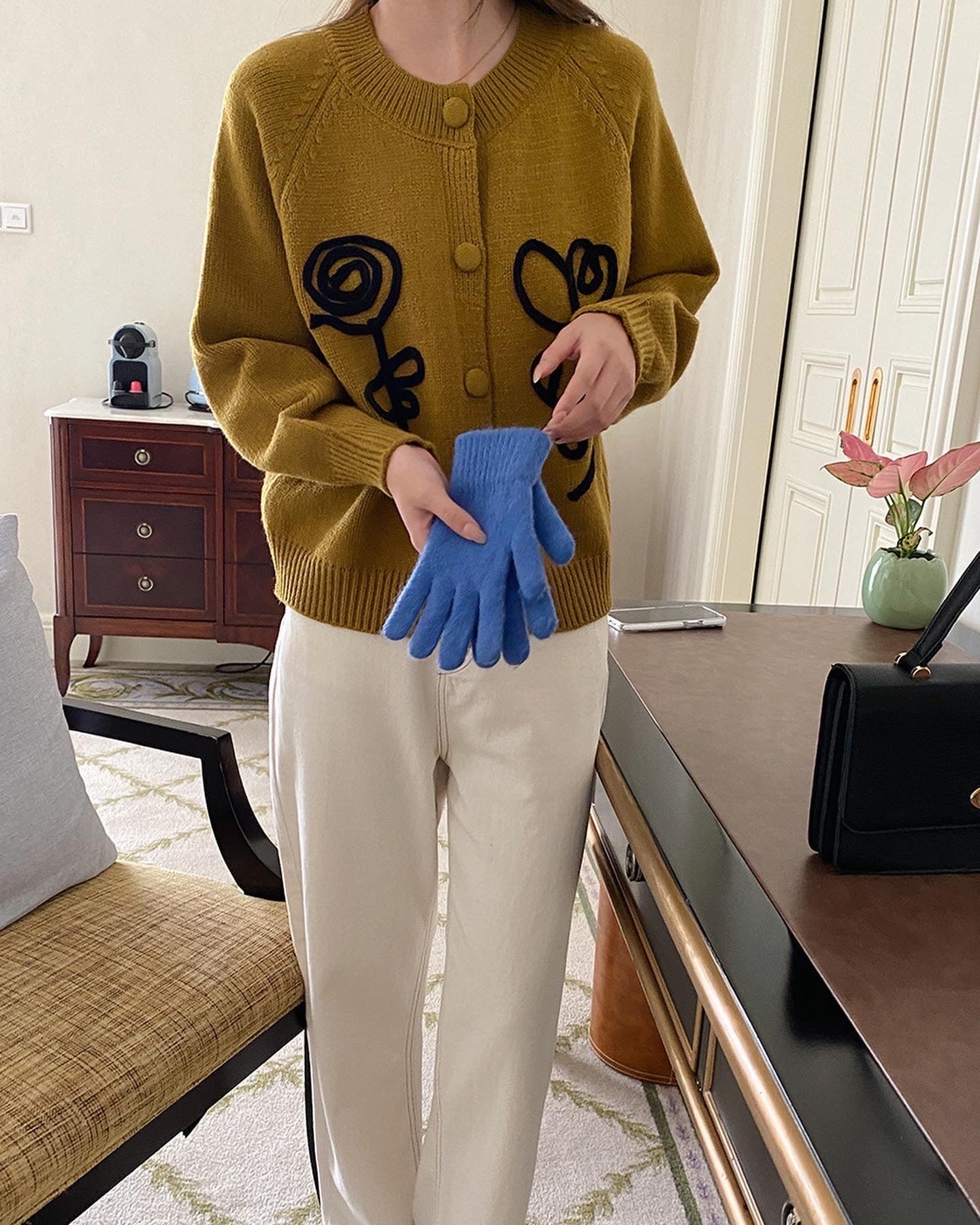 刺繍花花ジャケット