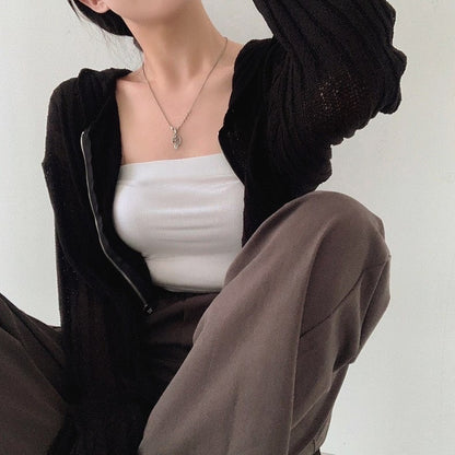 ショートジップアップニットジャケット