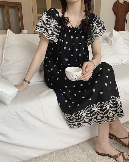 Vintage Embroidered Floral Dress